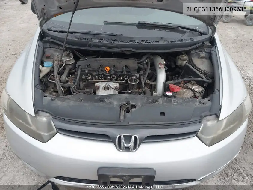 2006 HONDA CIVIC VIN 2HGFG11366H009635 — фото 10