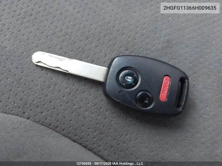 2006 HONDA CIVIC VIN 2HGFG11366H009635 — фото 11