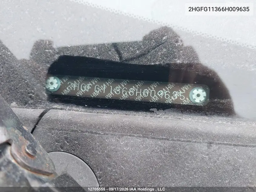 2006 HONDA CIVIC VIN 2HGFG11366H009635 — фото 18