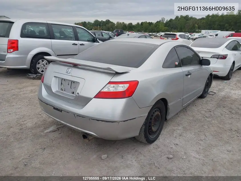 2006 HONDA CIVIC VIN 2HGFG11366H009635 — фото 4
