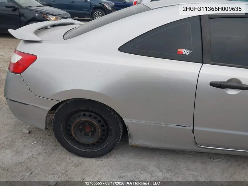 2006 HONDA CIVIC VIN 2HGFG11366H009635 — фото 6