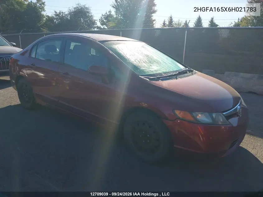 HONDA CIVIC 2006, VIN 2HGFA165X6H021783