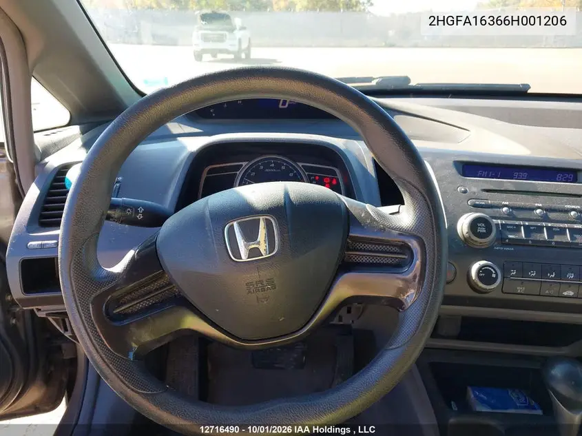 2006 HONDA CIVIC VIN 2HGFA16366H001206 — фото 20