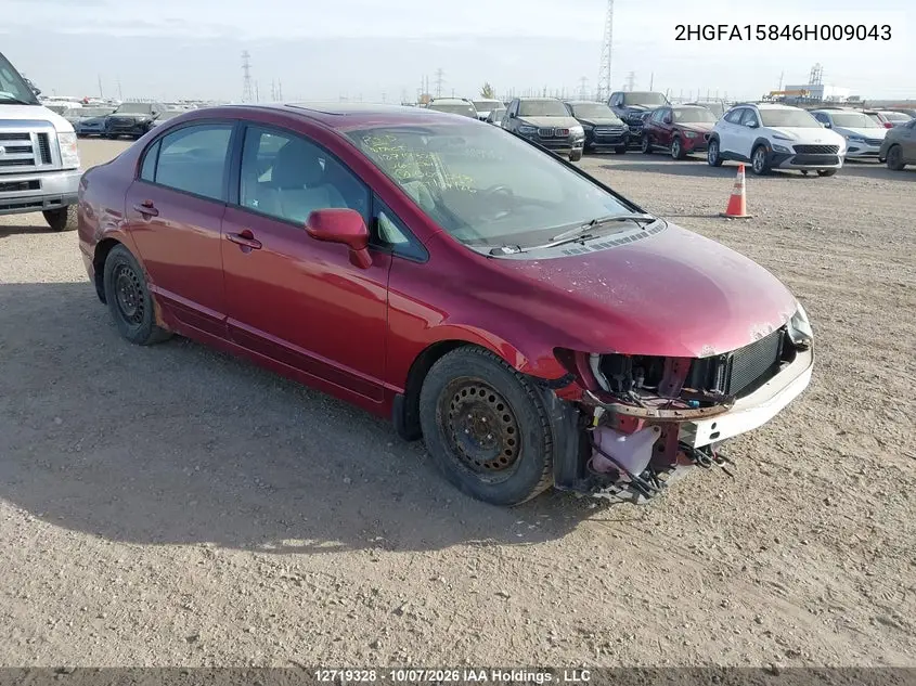HONDA CIVIC 2006, VIN 2HGFA15846H009043