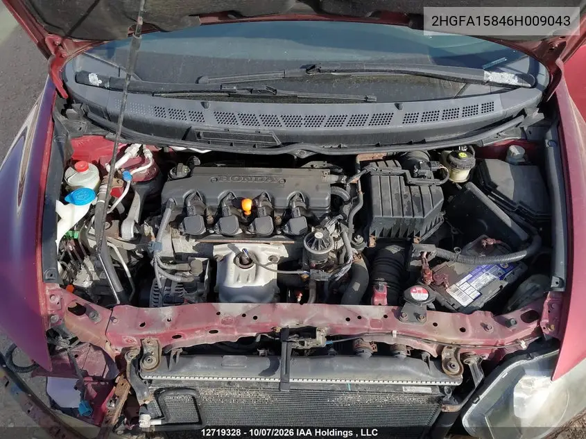 2006 HONDA CIVIC VIN 2HGFA15846H009043 — фото 10