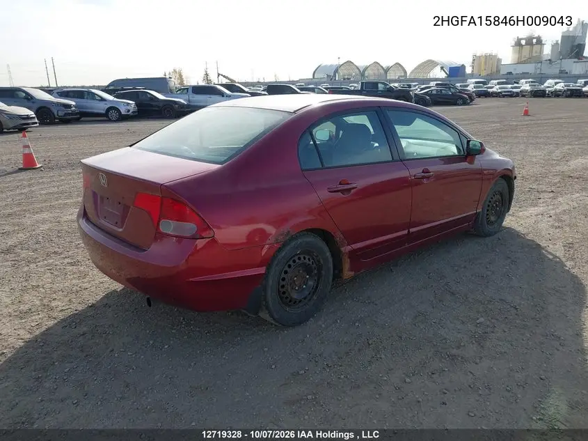 2006 HONDA CIVIC VIN 2HGFA15846H009043 — фото 4
