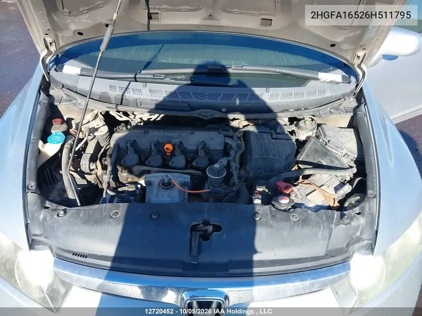2006 HONDA CIVIC VIN 2HGFA16526H511795 — фото 10