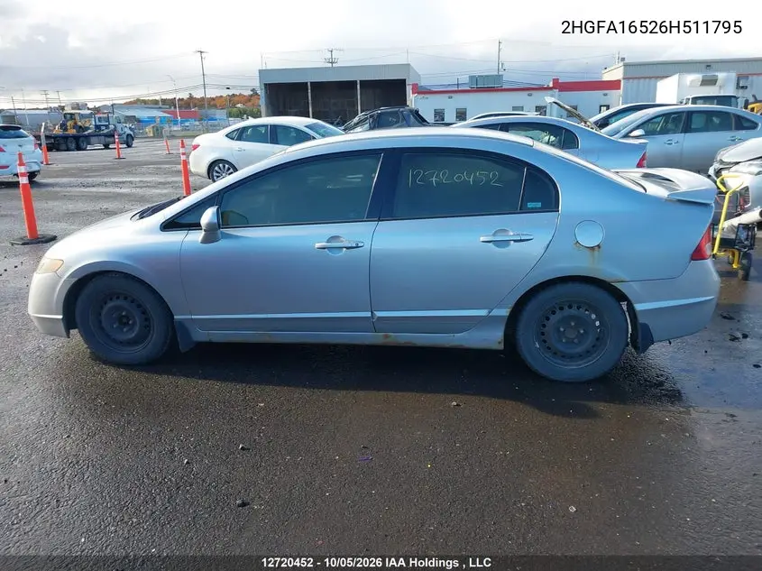 2006 HONDA CIVIC VIN 2HGFA16526H511795 — фото 14