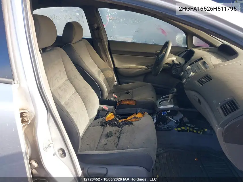 2006 HONDA CIVIC VIN 2HGFA16526H511795 — фото 5