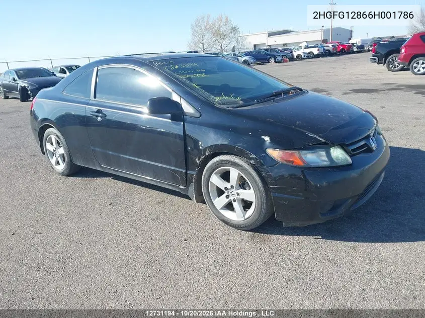 HONDA CIVIC 2006, VIN 2HGFG12866H001786
