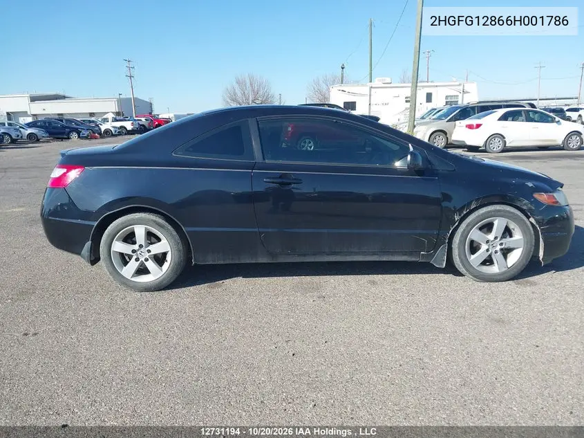 2006 HONDA CIVIC VIN 2HGFG12866H001786 — фото 13