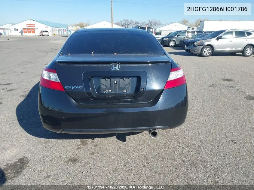 2006 HONDA CIVIC VIN 2HGFG12866H001786 — фото 16