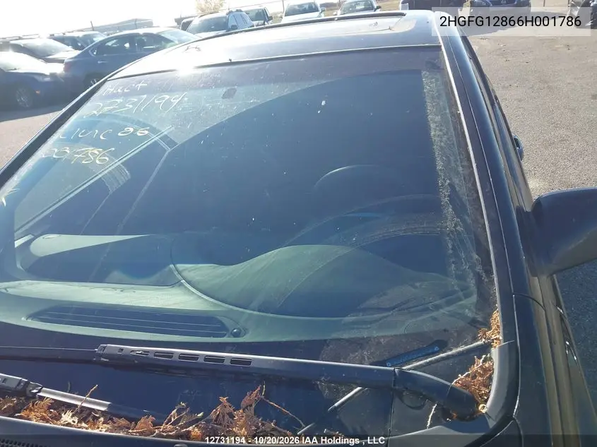 2006 HONDA CIVIC VIN 2HGFG12866H001786 — фото 17