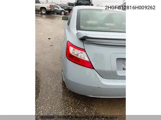 2006 HONDA CIVIC VIN 2HGFG12816H009262 — фото 3