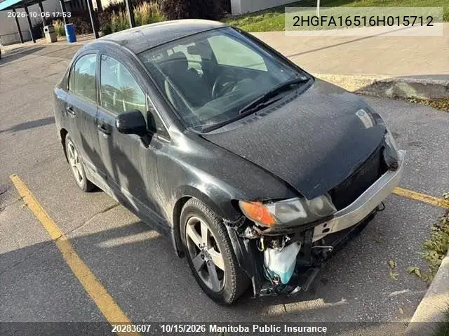 HONDA CIVIC 2006, VIN 2HGFA16516H015712