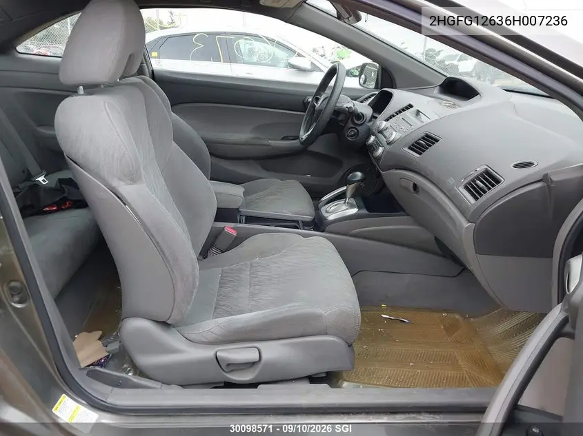 HONDA CIVIC 2006, VIN 2HGFG12636H007236
