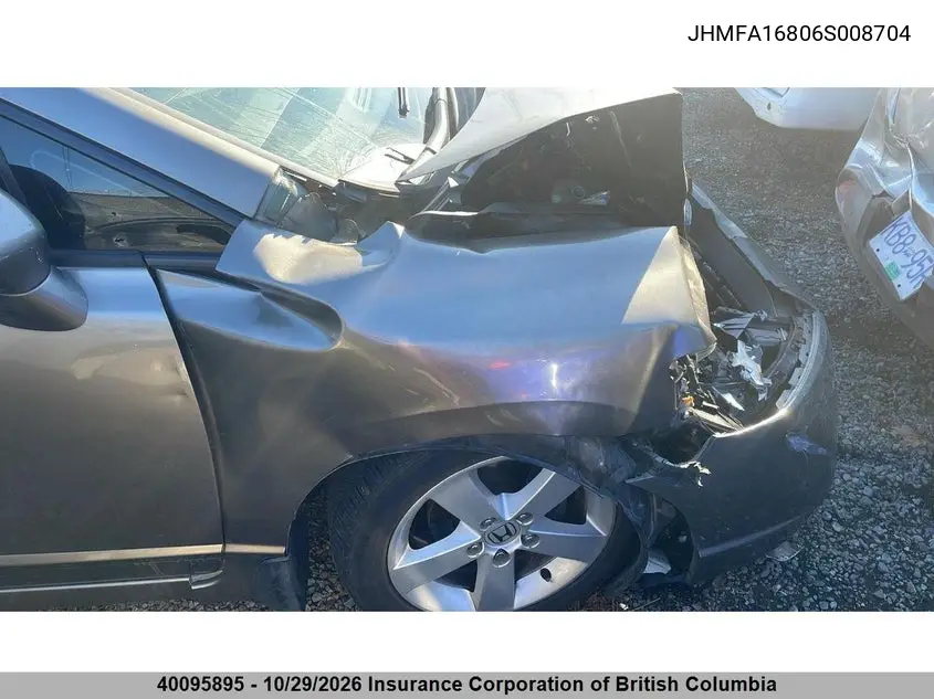 HONDA CIVIC 2006, VIN JHMFA16806S008704