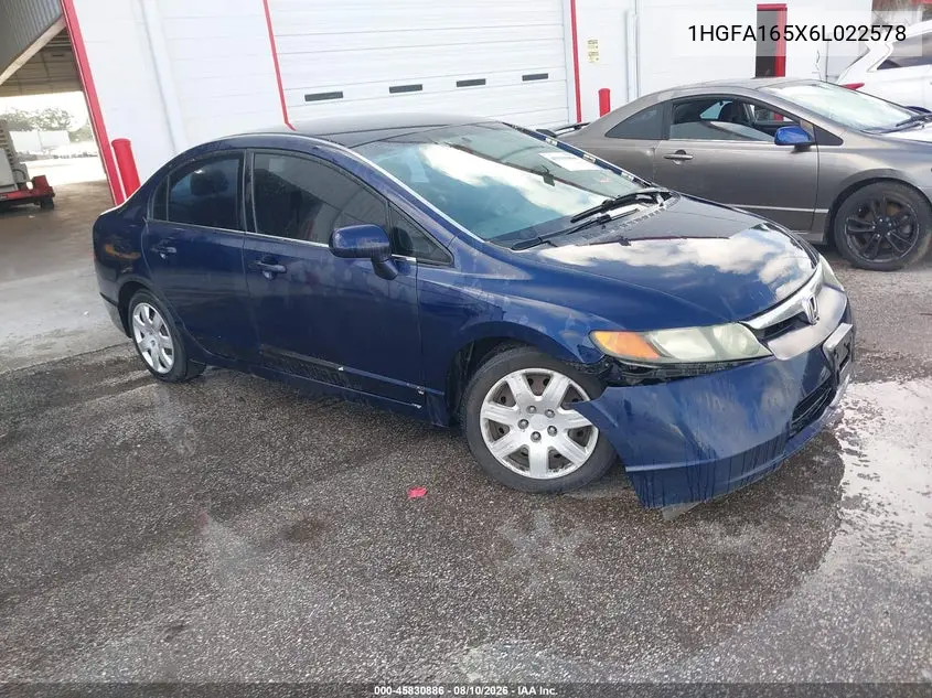 HONDA CIVIC 2006, VIN 1HGFA165X6L022578