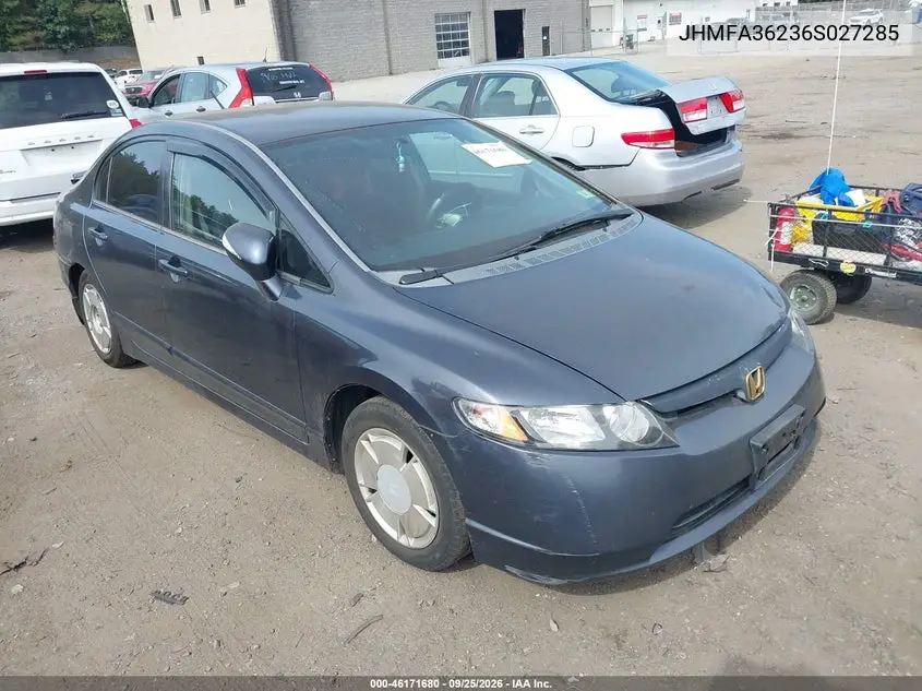 HONDA CIVIC 2006, VIN JHMFA36236S027285
