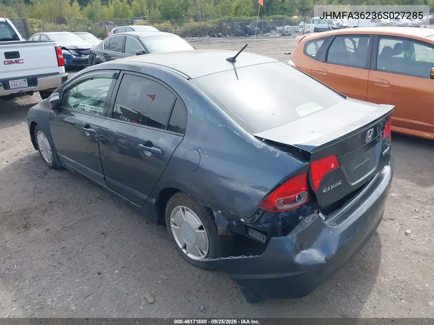 2006 HONDA CIVIC VIN JHMFA36236S027285 — фото 3