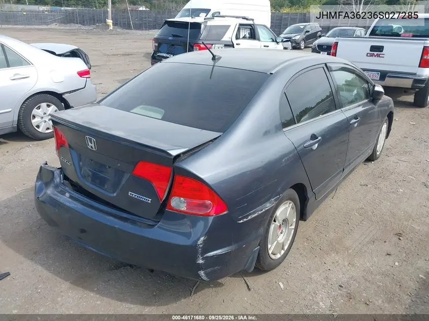 2006 HONDA CIVIC VIN JHMFA36236S027285 — фото 4