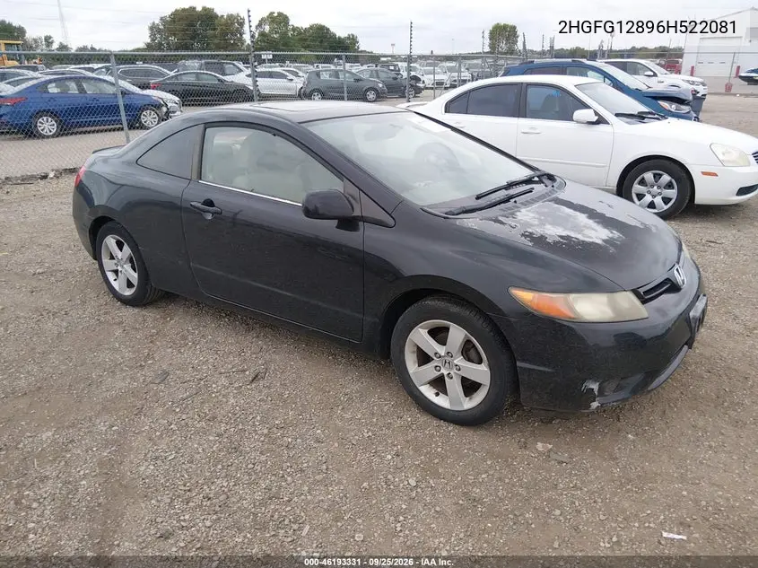 HONDA CIVIC 2006, VIN 2HGFG12896H522081