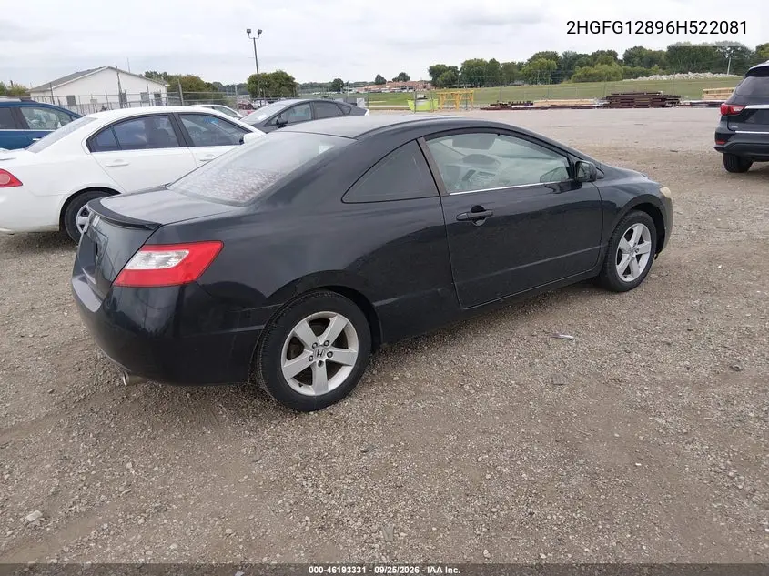 2006 HONDA CIVIC VIN 2HGFG12896H522081 — фото 4