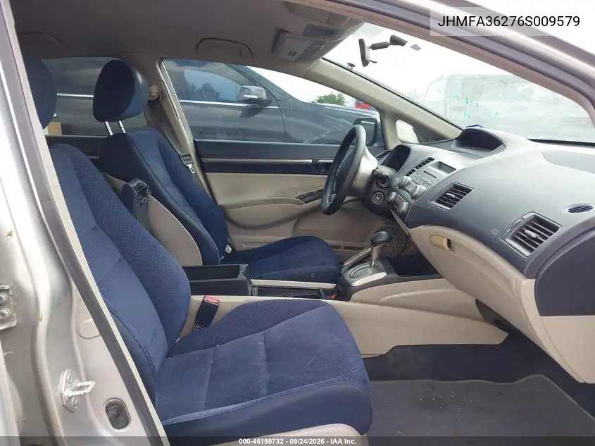 2006 HONDA CIVIC VIN JHMFA36276S009579 — фото 5