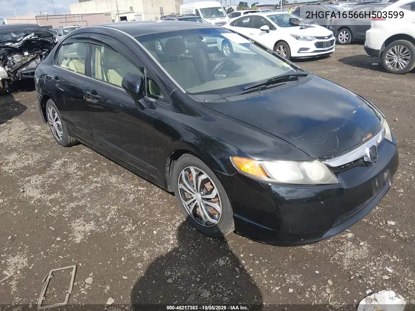 HONDA CIVIC 2006, VIN 2HGFA16566H503599