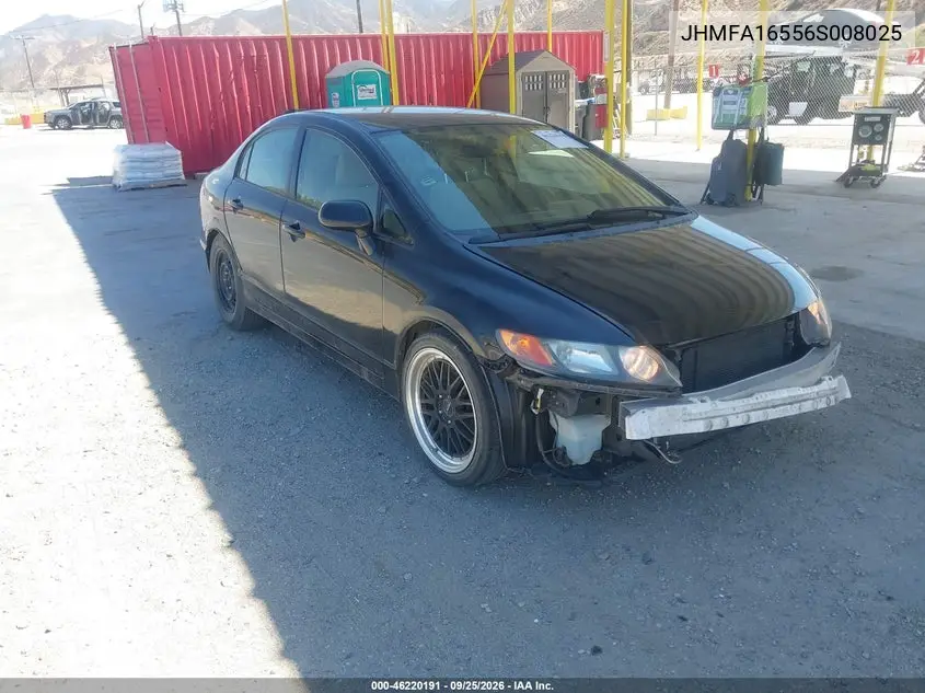 HONDA CIVIC 2006, VIN JHMFA16556S008025