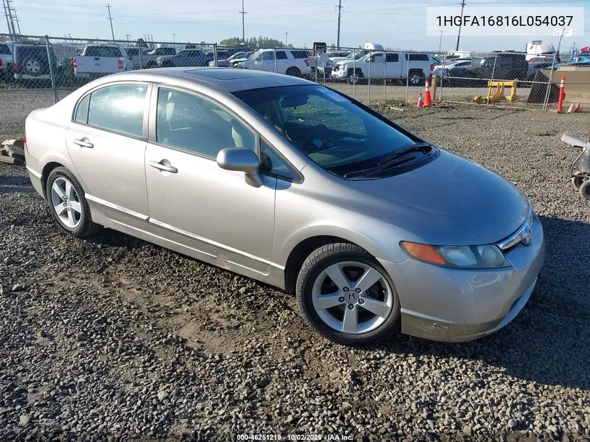 HONDA CIVIC 2006, VIN 1HGFA16816L054037
