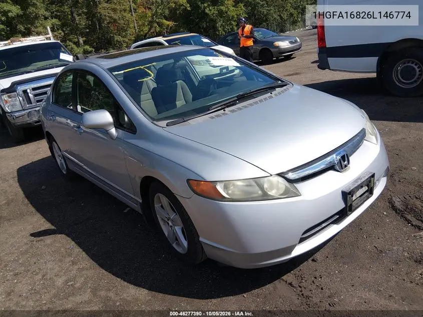 HONDA CIVIC 2006, VIN 1HGFA16826L146774