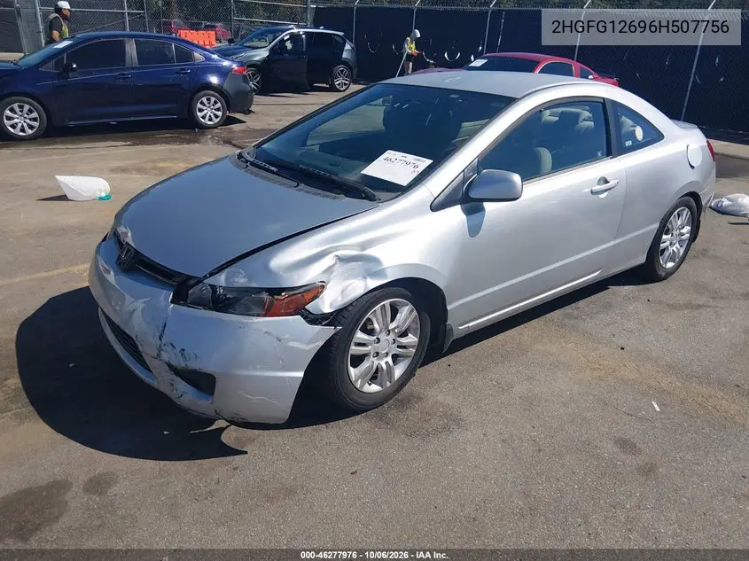 2006 HONDA CIVIC VIN 2HGFG12696H507756 — фото 2