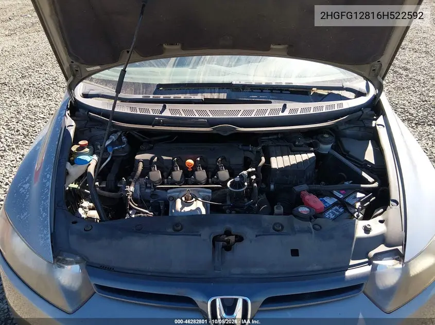 2006 HONDA CIVIC VIN 2HGFG12816H522592 — фото 10