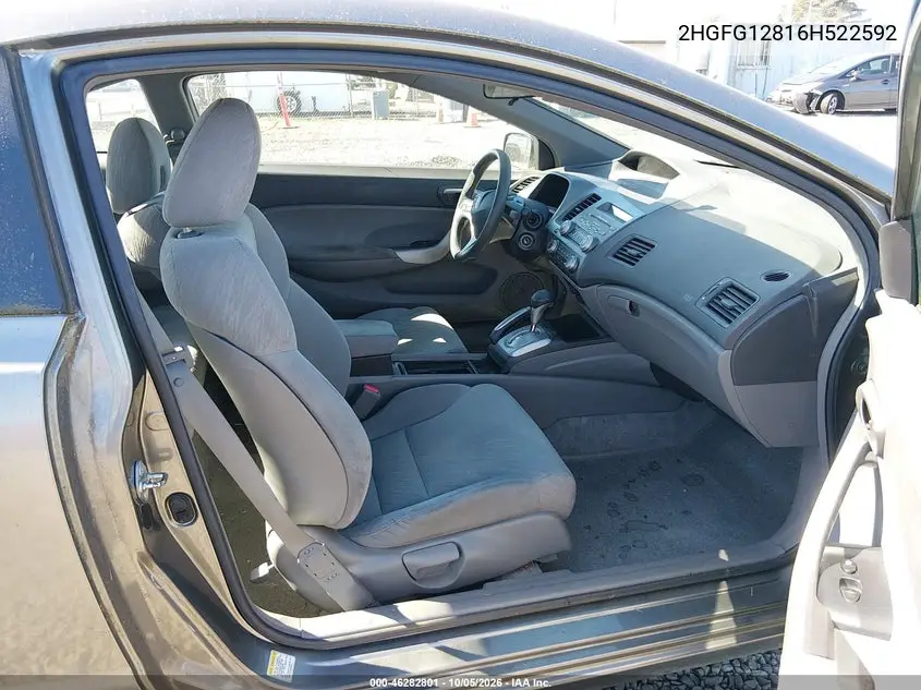 2006 HONDA CIVIC VIN 2HGFG12816H522592 — фото 5