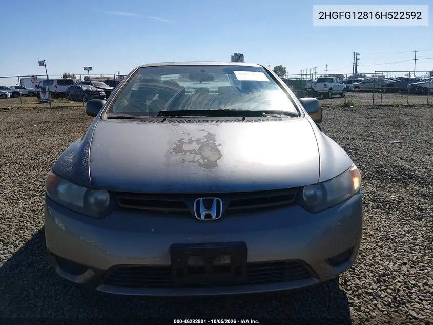 2006 HONDA CIVIC VIN 2HGFG12816H522592 — фото 6