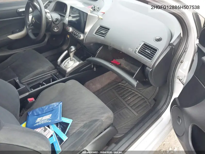 2006 HONDA CIVIC VIN 2HGFG12886H507538 — фото 5
