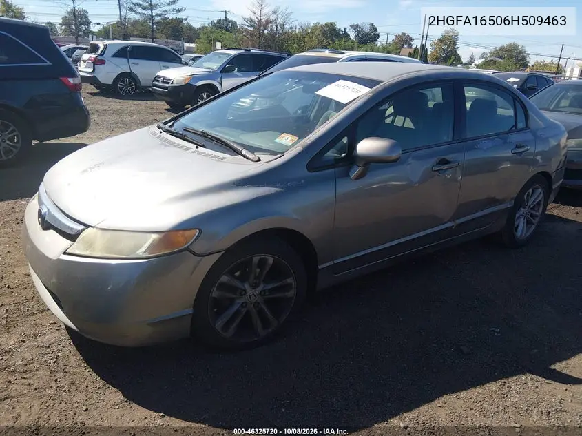 2006 HONDA CIVIC VIN 2HGFA16506H509463 — фото 2