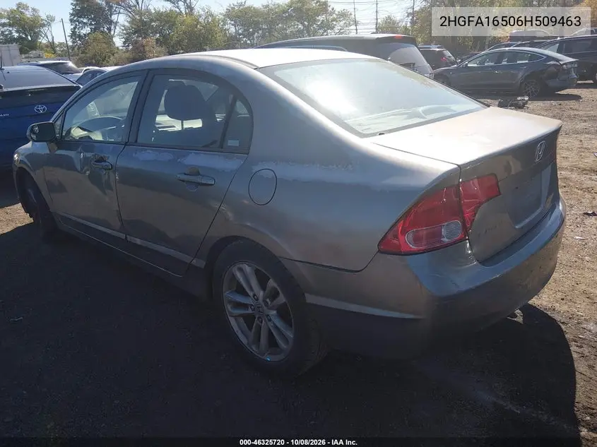 2006 HONDA CIVIC VIN 2HGFA16506H509463 — фото 3