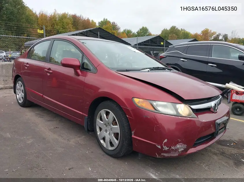 HONDA CIVIC 2006, VIN 1HGFA16576L045350