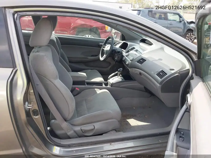 2006 HONDA CIVIC VIN 2HGFG12626H521692 — фото 5