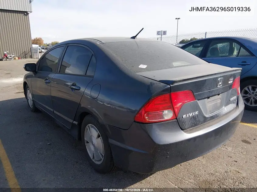 2006 HONDA CIVIC VIN JHMFA36296S019336 — фото 3
