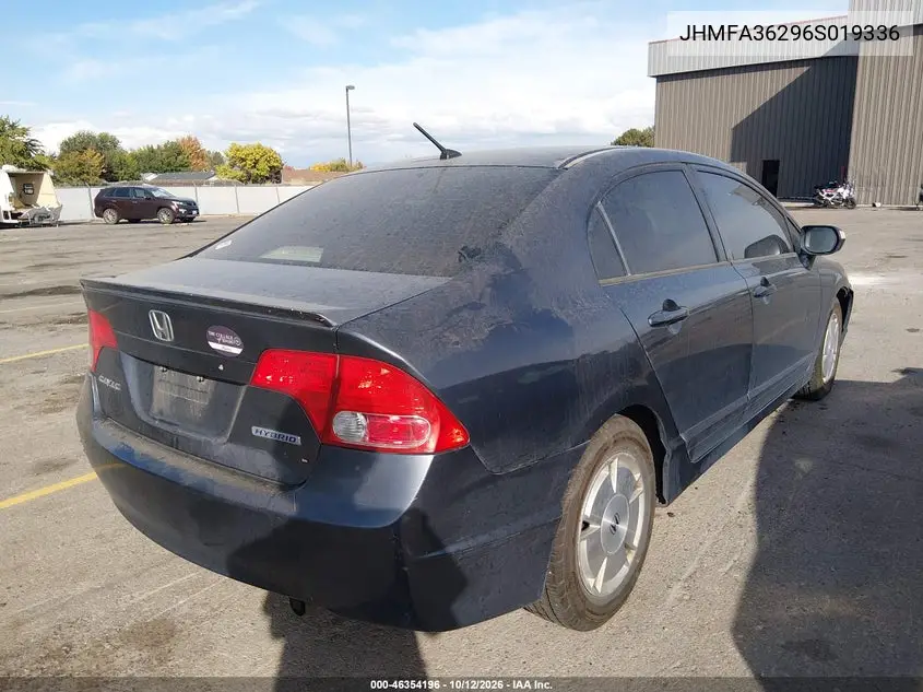 2006 HONDA CIVIC VIN JHMFA36296S019336 — фото 4