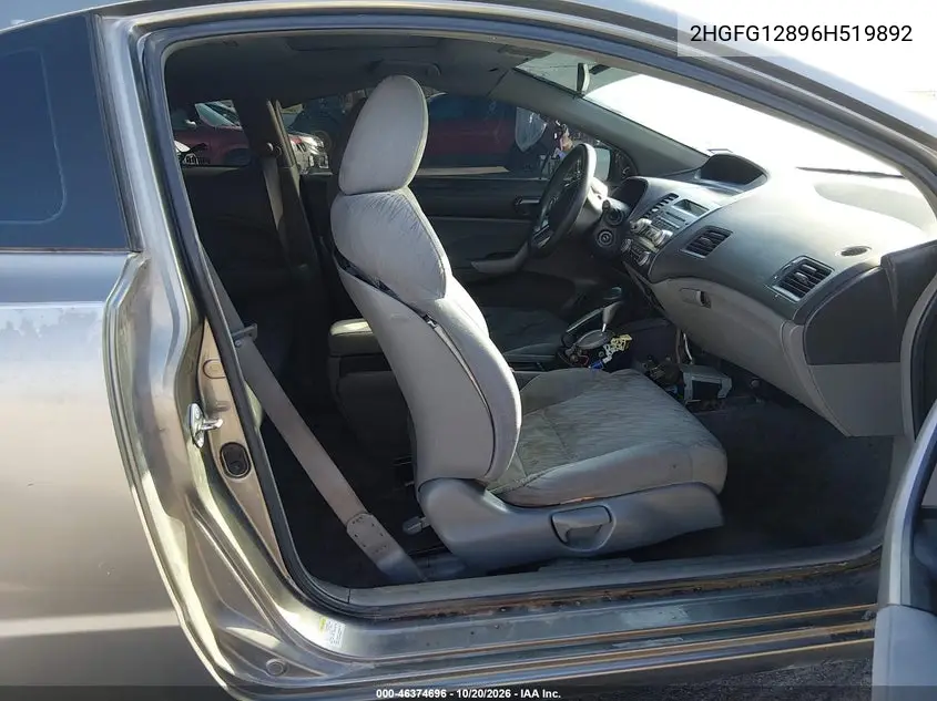 2006 HONDA CIVIC VIN 2HGFG12896H519892 — фото 5
