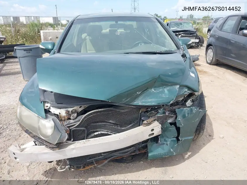 2007 HONDA CIVIC VIN JHMFA36267S014452 — фото 11