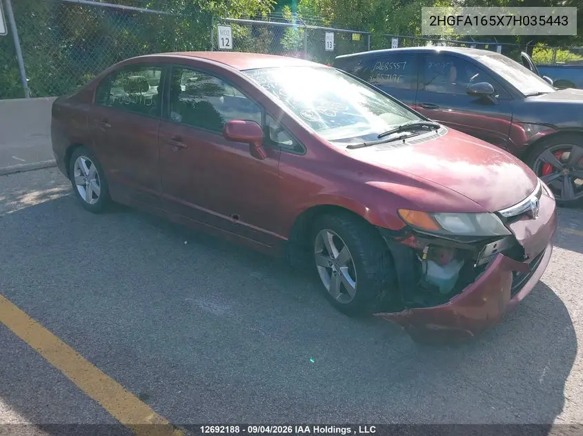 HONDA CIVIC 2007, VIN 2HGFA165X7H035443