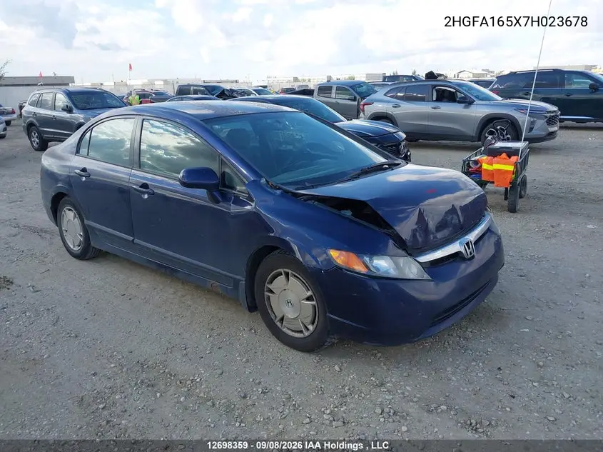 HONDA CIVIC 2007, VIN 2HGFA165X7H023678