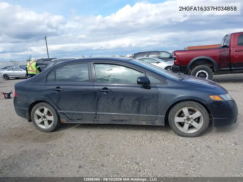 2007 HONDA CIVIC VIN 2HGFA16337H034858 — фото 14