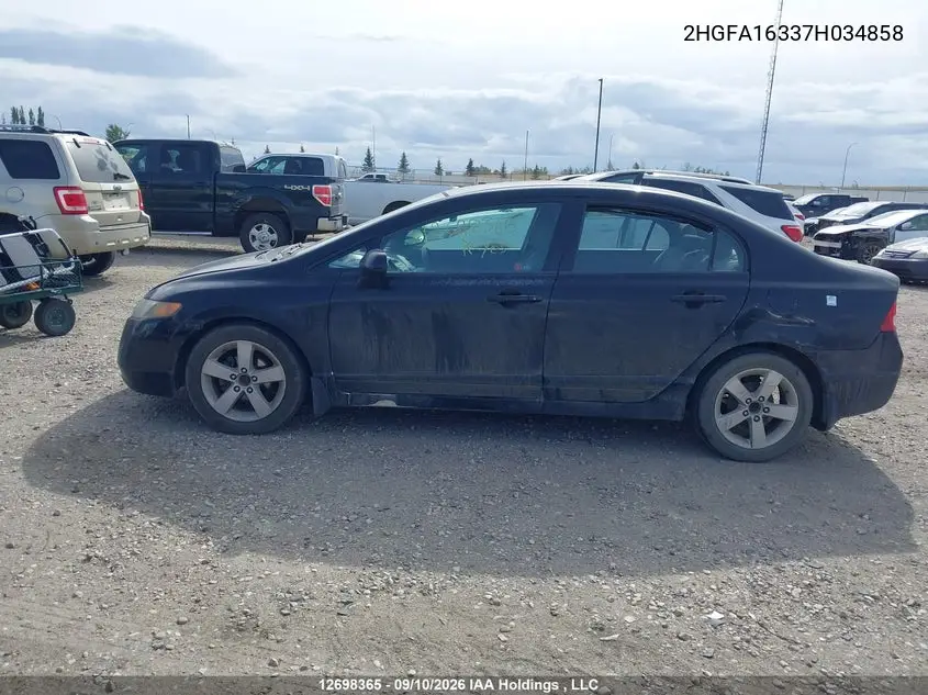 2007 HONDA CIVIC VIN 2HGFA16337H034858 — фото 15