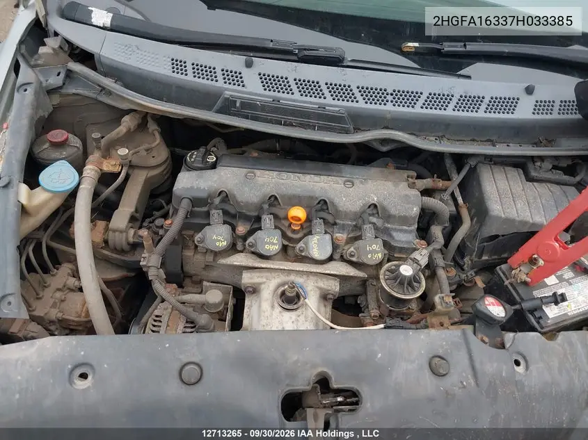 2007 HONDA CIVIC VIN 2HGFA16337H033385 — фото 11
